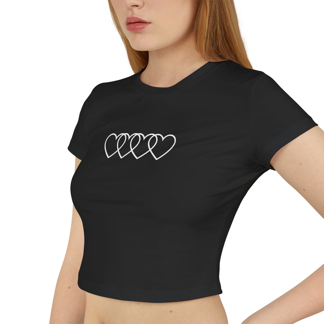 Heart Link Chains Black Crop Top!