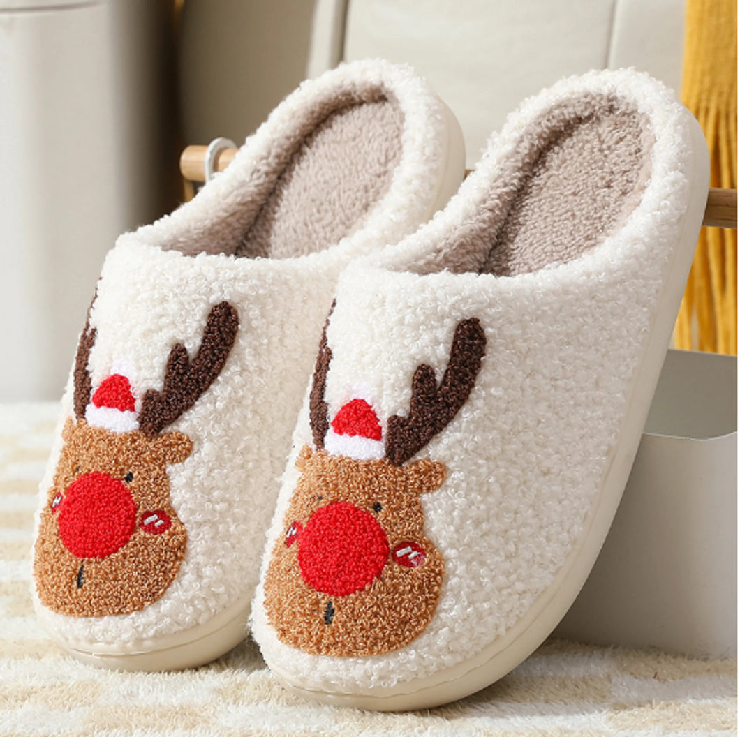 Cozy Reindeer Christmas Slippers