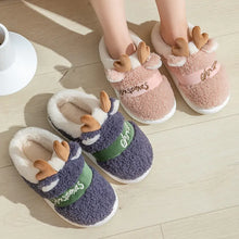 Load image into Gallery viewer, Thick Sole Christmas Deer Slippers
