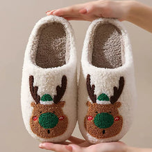 Load image into Gallery viewer, Cozy Reindeer Christmas Slippers
