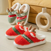 Load image into Gallery viewer, Thick Sole Christmas Deer Slippers
