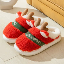 Load image into Gallery viewer, Thick Sole Christmas Deer Slippers
