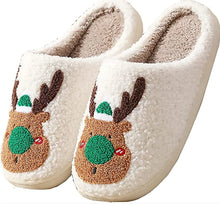 Load image into Gallery viewer, Cozy Reindeer Christmas Slippers
