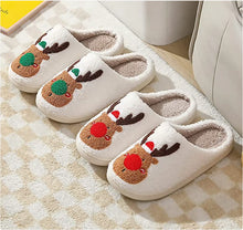 Load image into Gallery viewer, Cozy Reindeer Christmas Slippers
